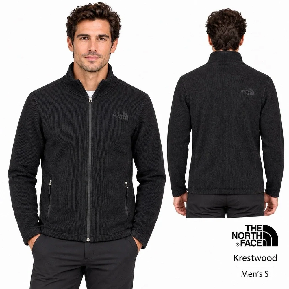 The North Face Krestwood Men's Small Black Full Zip Sweater Fleece Jacket